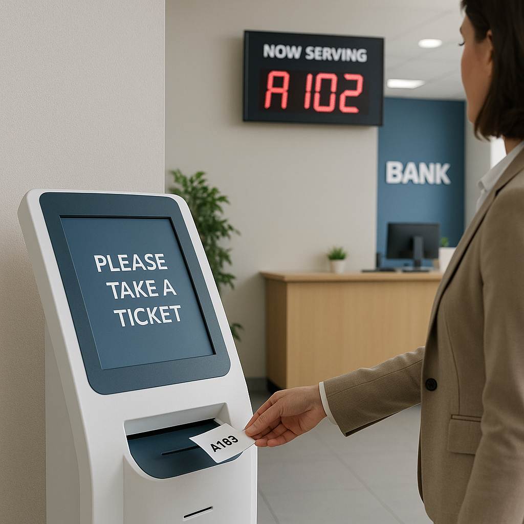 Digital signage information stand in a hotel lobby