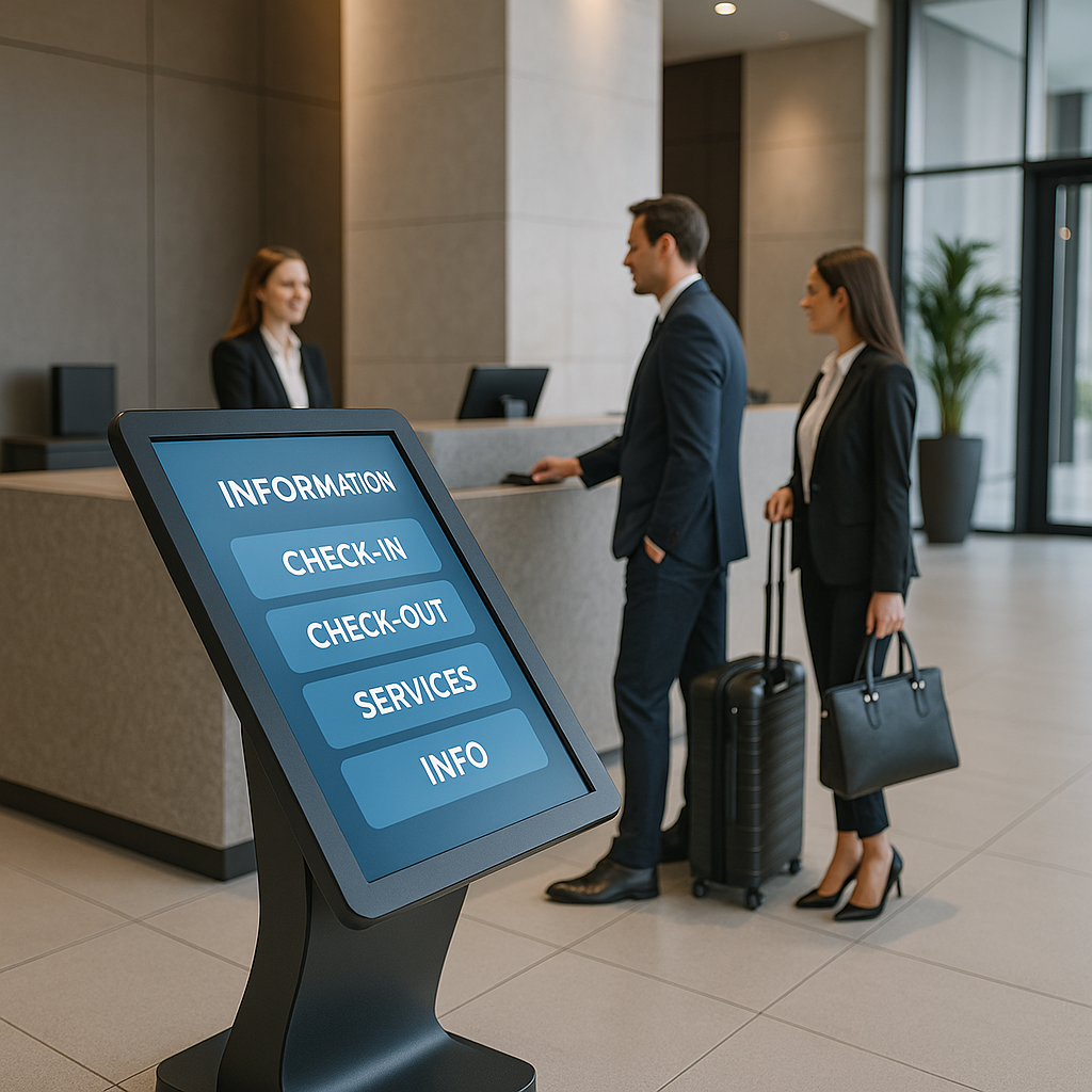 Information kiosk in a bank for queuing and consultation