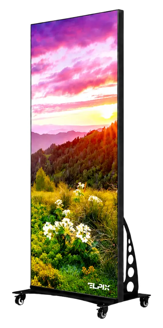LED-постер Elpix P1,5 розміром 960×1920 мм на мобільній стійці з колесами